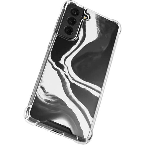 Black Marble Ink Galaxy S21 FE Clear Case